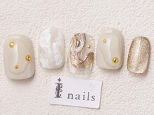 アイネイルズ 渋谷店(I nails)/ベージュゴールドニュアンス