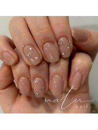 ワンカラーネイル夏/氷ネイル