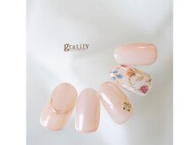 グラティフィープラスレスト(gratify＋rest)/お花ネイル　シンプル