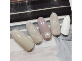 グレージュ大理石風ネイル