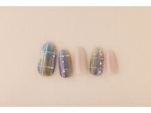 ヴァンネイル みなとみらい馬車道(VINGT NAIL)/*カラフルくすみチェックネイル*