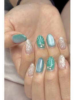 夏デザイン シェルネイル