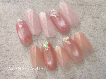 桜ニュアンスマグネットネイル