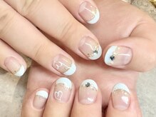 ネイルサロン シュシュ(Chou Chou)/淡いブルーフレンチ☆