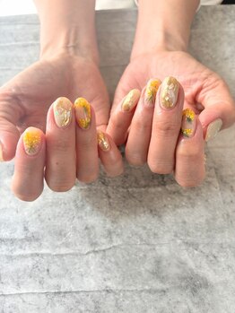 coreTH/ミモザ風フラワーネイル