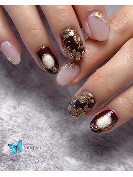 モルフォ 千駄ヶ谷(Morpho)/アンティークフラワーネイル
