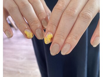 オテモネイル(otemo.nail)/夏ネイル　ひまわりネイル