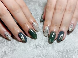 大理石ネイル　ニュアンス