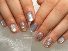 シマー(Shimmer)/リボン×ハートネイル