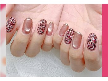 冬人気デザインツイードネイル