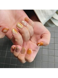 枯葉ニュアンスネイル