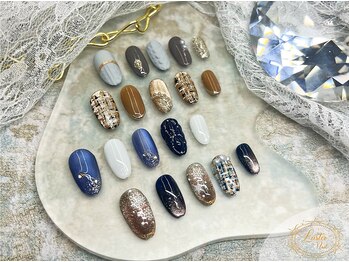 ラスターネイル(Luster nail)の写真/輝く指先に♪ネイルデビューにもピッタリ！可愛さ溢れ出す◎【定番★冬のデザインネイル7700円】