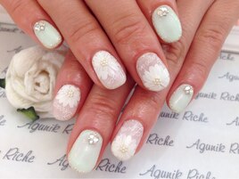 【手書き お花柄ネイル】