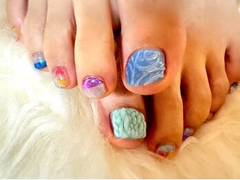 アミュリー ネイル アトリエ(Amury nail atelier)/ニット クリア ちぐはぐ 海 