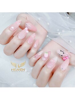 ヘブン ネイル 鶯谷(HEAVEN Nail)/ピンクキャラネイル