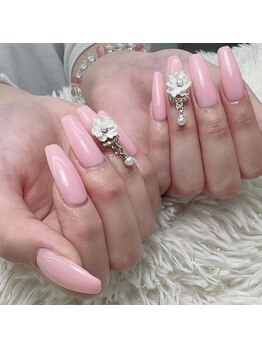 ちゅるんピンク×フラワーパール