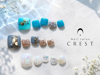 クレスト(CREST)の写真/【フットネイルはCREST☆】こだわりのある豊富なデザインで足元を華やかに♪日常を彩るフットネイル♪￥6250
