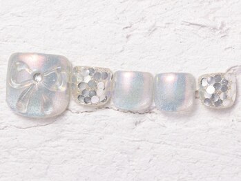 ジェミーネイル エビス(Jemiy nail ebisu)/オーロラぷっくりリボン10480yen