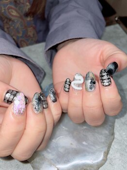 ステムネイル 下北沢(stem nail)/巳年ネイル ウロコ