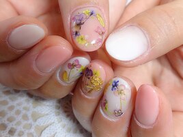 押し花 グラデーション ピンク