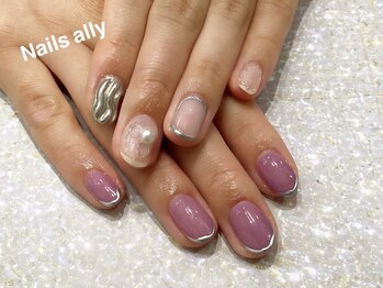 ネイルズアリー 立川店(Nails ally)/ニュアンス×ピンク