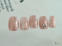 アイネイルズ 横浜WEST店(I-nails)/シンプルピンクストーン¥8480