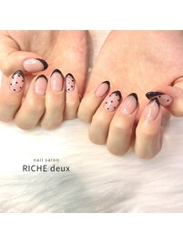 黒フレンチ×ハート