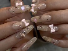 リグナル リット(Lignal.liit)/ベージュリボンワンホンネイル