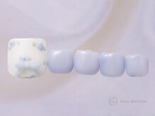 ネイルメゾン 渋谷店(NAIL MAISON)/ブルー小花柄リボン¥7500