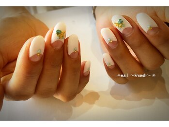 ヘアーアンドネイル フレンチ(French)/ターコイズ