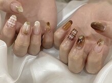 ドレス(Dress nail＆eyelash Lolonois)/チェックネイルフィルイン