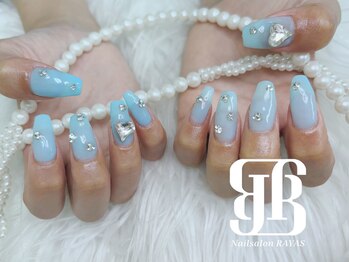 ネイルサロンレイアス(RAYAS)/透け感水色ネイル♪♪