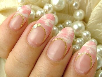 ネイルサロンティーモ(Nail Salon Tmo)/マーブル柄フレンチネイル