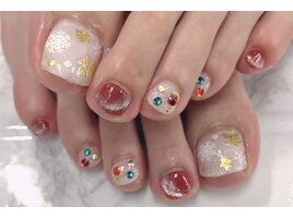 冬雪の結晶ネイル