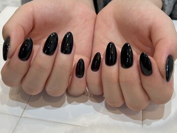 エムワイユーネイル(myu.nail)/ブラックワンカラー。+.・