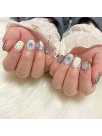 キルティング、フラワーネイル