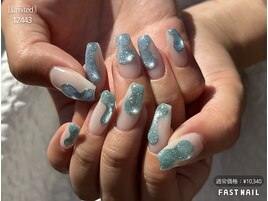 水光マグネット×シロップネイル