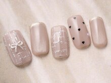 アイネイルズ 天神今泉店(I-nails)/チェックハートドットリボン