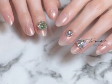 トラストネイル 垂水(TRUST NAIL)/オーロラ×ビジュー