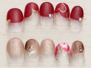 ノーネイル 川越(NO NAIL KAWAGOE)の写真/気分が上がる最旬デザインばかり♪【写真】エレガントハートフレンチ＆クラシカルベリー¥4990♪川越駅