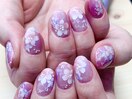 エアーブラシで桜ネイル