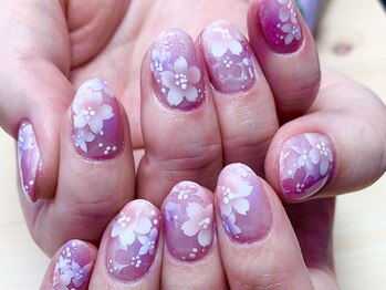 シェリル 田無店(Cherilu)/エアーブラシで桜ネイル