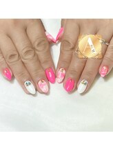 アルムネイル(ARUM nail)/ネオンピンクマーブルネイル☆