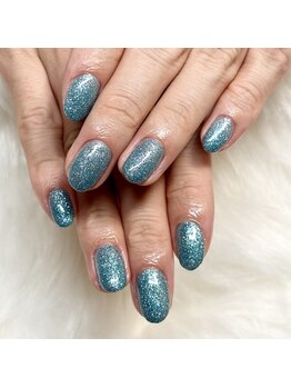 マイオティック ネイル(miotic nail)/ブルーグリッターワンカラー