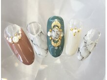 ラリュールネイル(L'Allure nail)/大理石ネイル￥8200