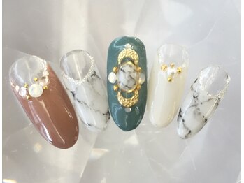 ラリュールネイル(L'Allure nail)/大理石ネイル¥8200