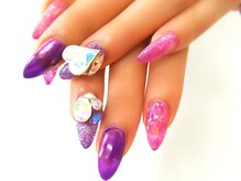 ネイルサロン シェル(Nail Salon SHELL)/ミラー×ホロ×ラメ