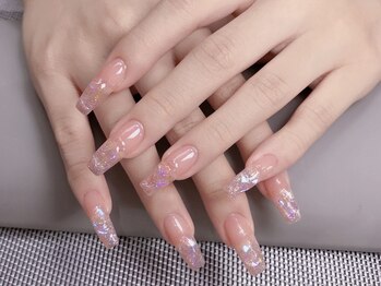 エンジェルズ ネイル サロン(Angel’s nail salon)の写真/《大人気◇韓国/ワンホンネイル（ストーンつけ放題）¥8,580》ついつい見惚れる指先*持ち込みdesignも◎渋谷