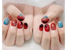 ラヤナリー バイ イーストネイル(Layanary by Eastnail)/ニュアンス/赤ネイル