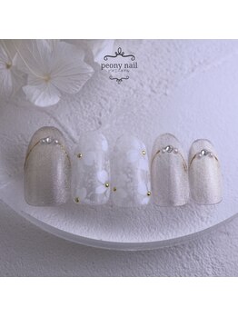 ピオニーネイル(peony nail)/レースのような涼花
